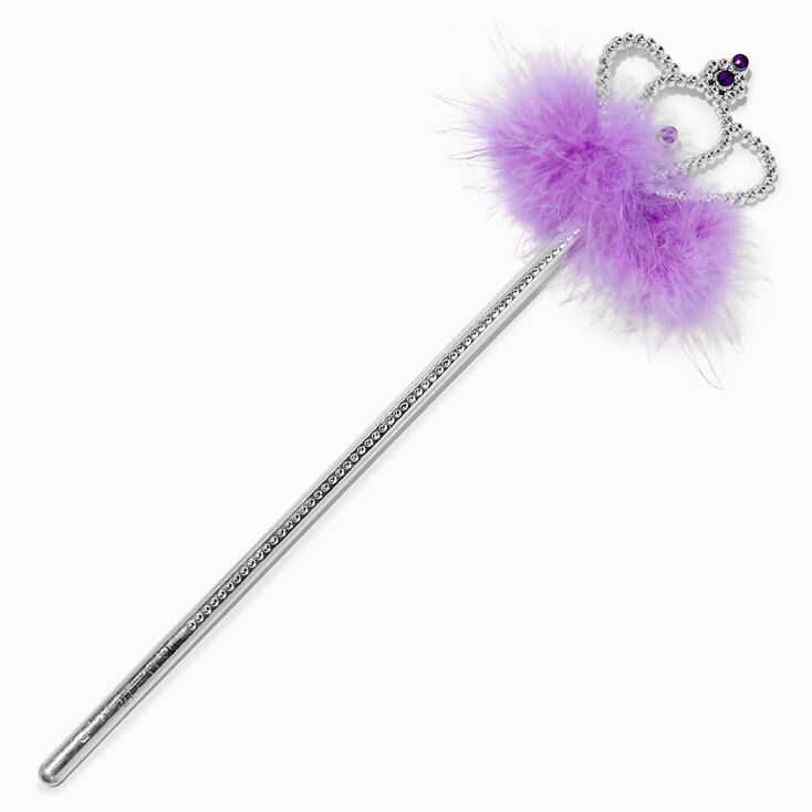 Claire&#39;s Club Crown Purple Marabou Feather Wand,