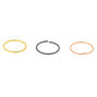 Sterling Silver 22G Mixed Metal Hoop Nose Rings - 3 Pack,