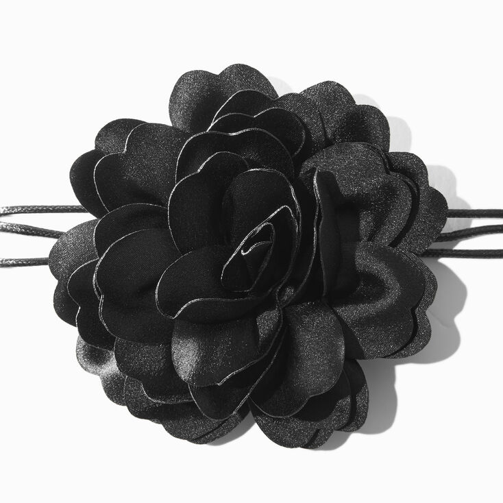 Black Rosette Choker Necklace,