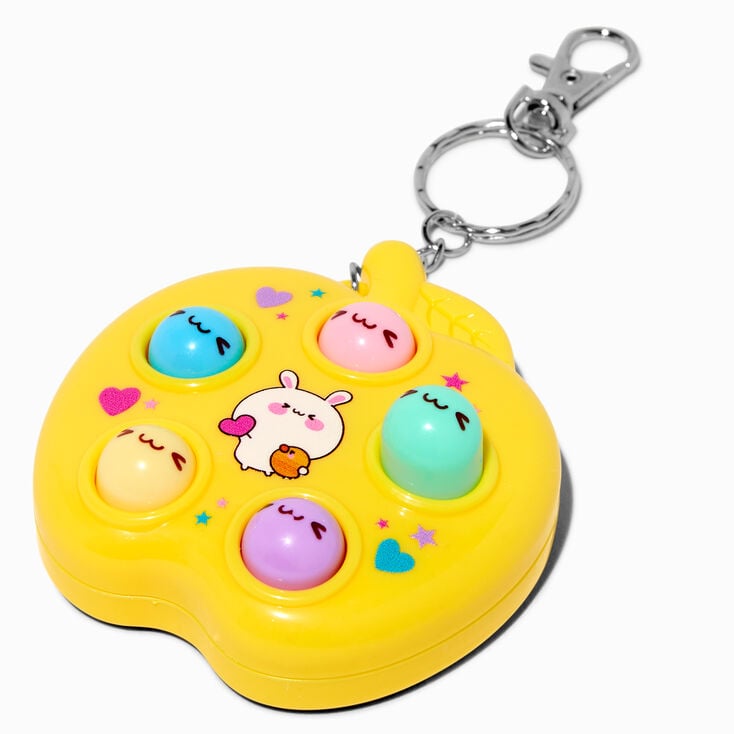 Yellow Apple Whac-A-Mole Game Keychain,