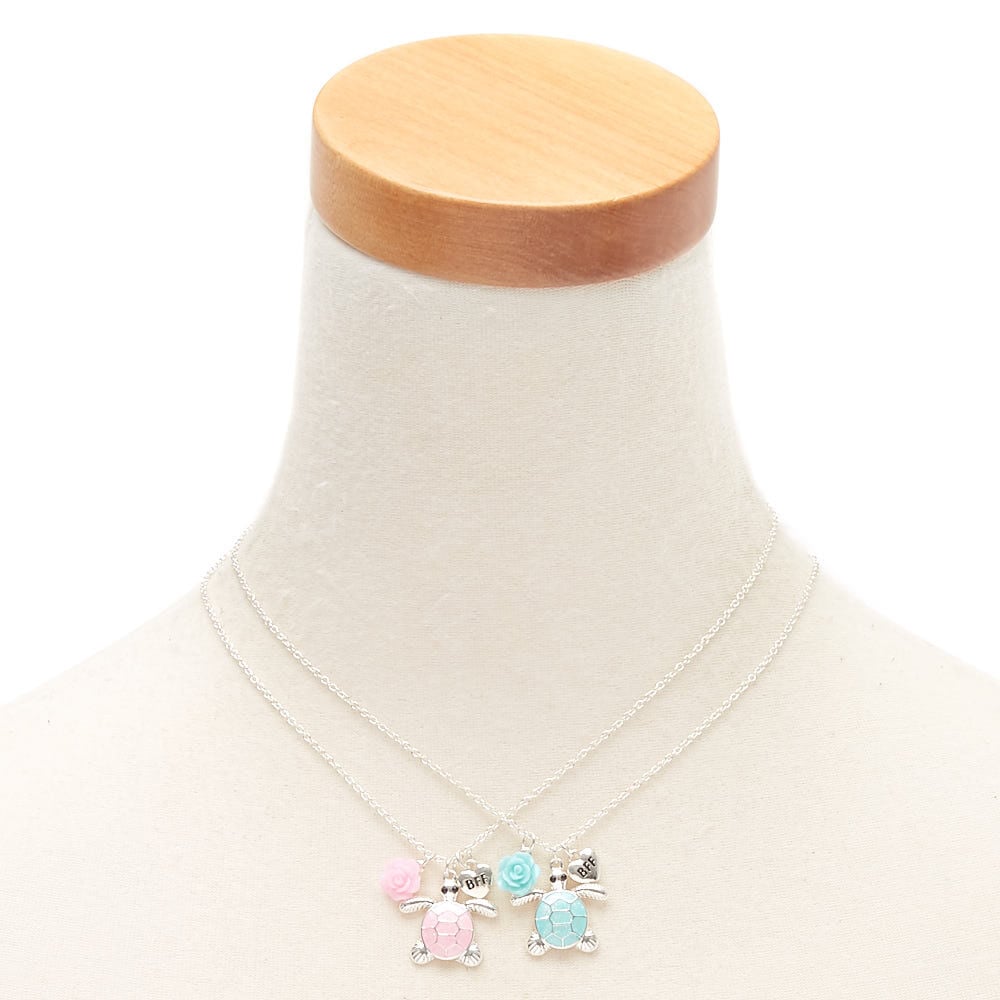 Best Friends Pastel Turtle Pendant Necklaces - 2 Pack,