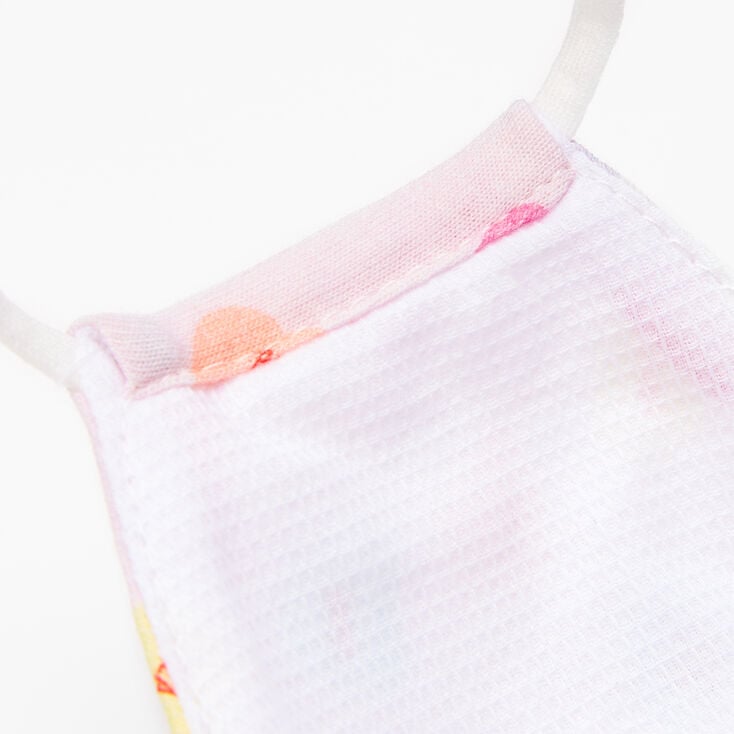 Cotton Conversation Hearts Pink Face Mask - Child Small,