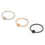 Mixed Metal Titanium 20G Nose Rings - 3 Pack,