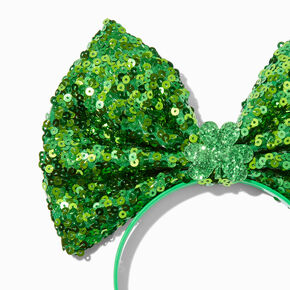 St. Patrick&#39;s Day Large Sequin Bow Headband,