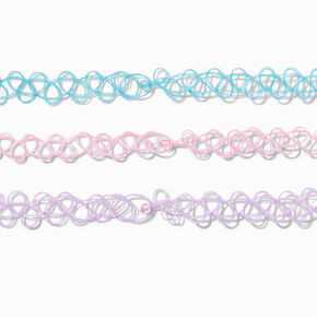 Claire&#39;s Club Pastel Beach Tattoo Choker Necklaces - 3 Pack,