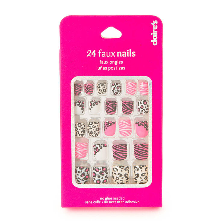 Get Wallpaper Neon Pink Animal Print False Nails Claire S Desktop Wallpaper