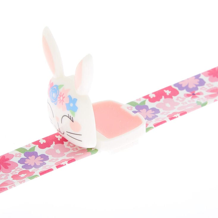 Claire&#39;s Club Bunny Lip Gloss Pod Slap Bracelet - Pink,