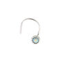 Sterling Silver 22G Iridescent Stone Nose Stud,
