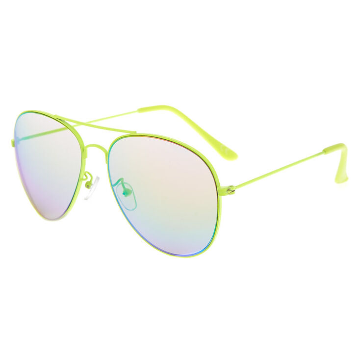 Claire's Lunettes de soleil aviateur jaune fluo