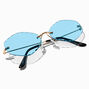 Blue Lens Rimless Sunglasses,