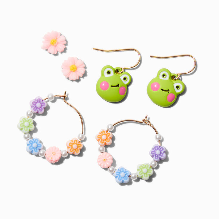 Summer Frog Earring Stackables Set - 3 Pack,