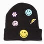 Smiley World&reg; Black Beanie,