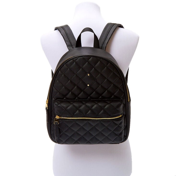 Quilted Medium Backpack - Black,