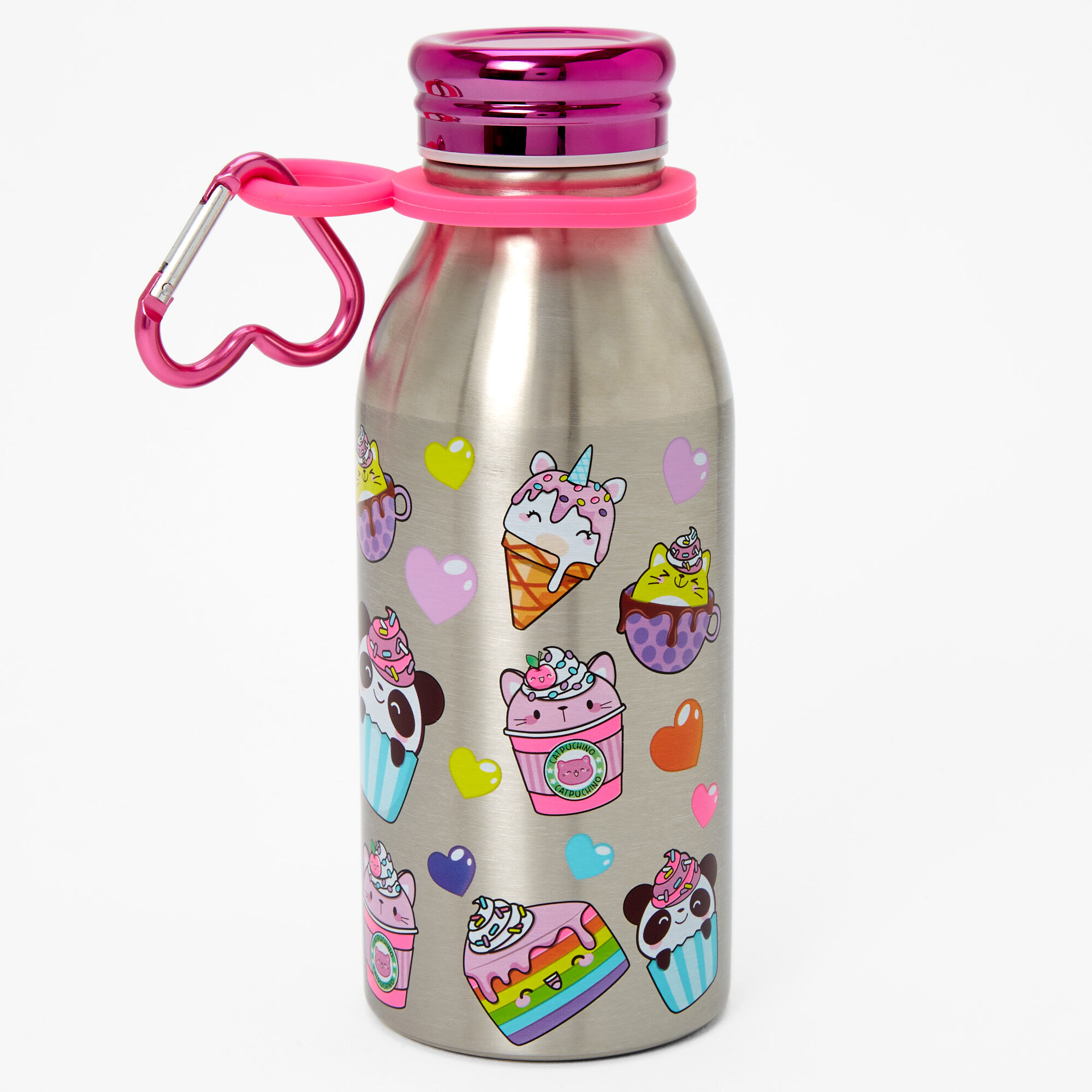 Claire's Mini gourde en métal animaux - Couleur argentée