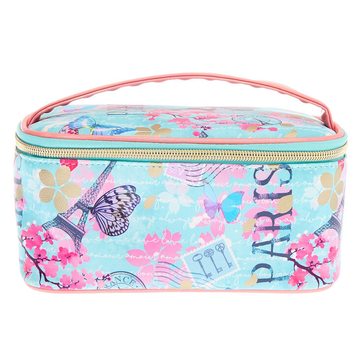 Trousse de maquillage papillon et design parisien - Vert menthe,