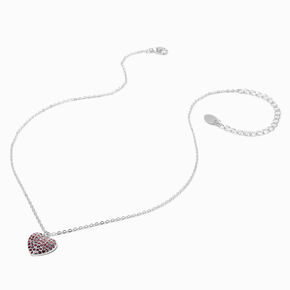 Pink Ombre Crystal Heart Pendant Necklace,