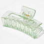 Medium Rectangle Green Glitter Hair Claw,