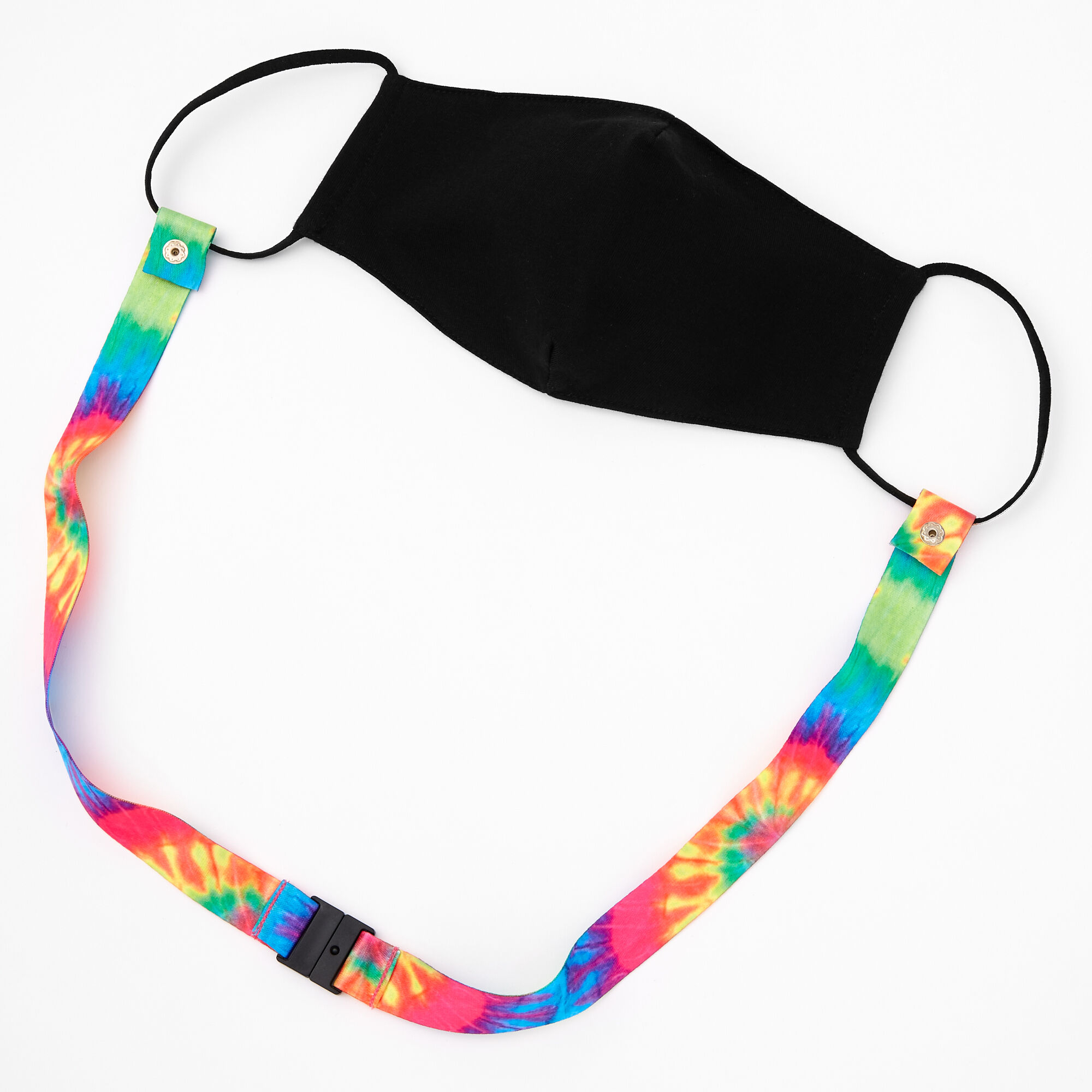 Rainbow Tie Dye Face Mask Lanyard,