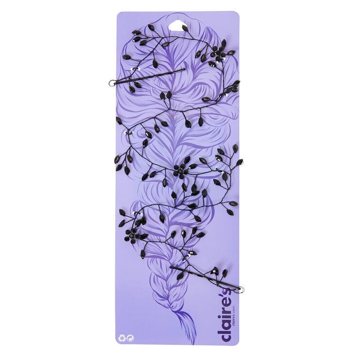 Claire's Vigne de cheveux florale - Noir