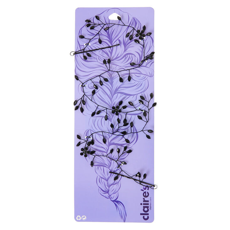 Claire's Vigne de cheveux florale - Noir