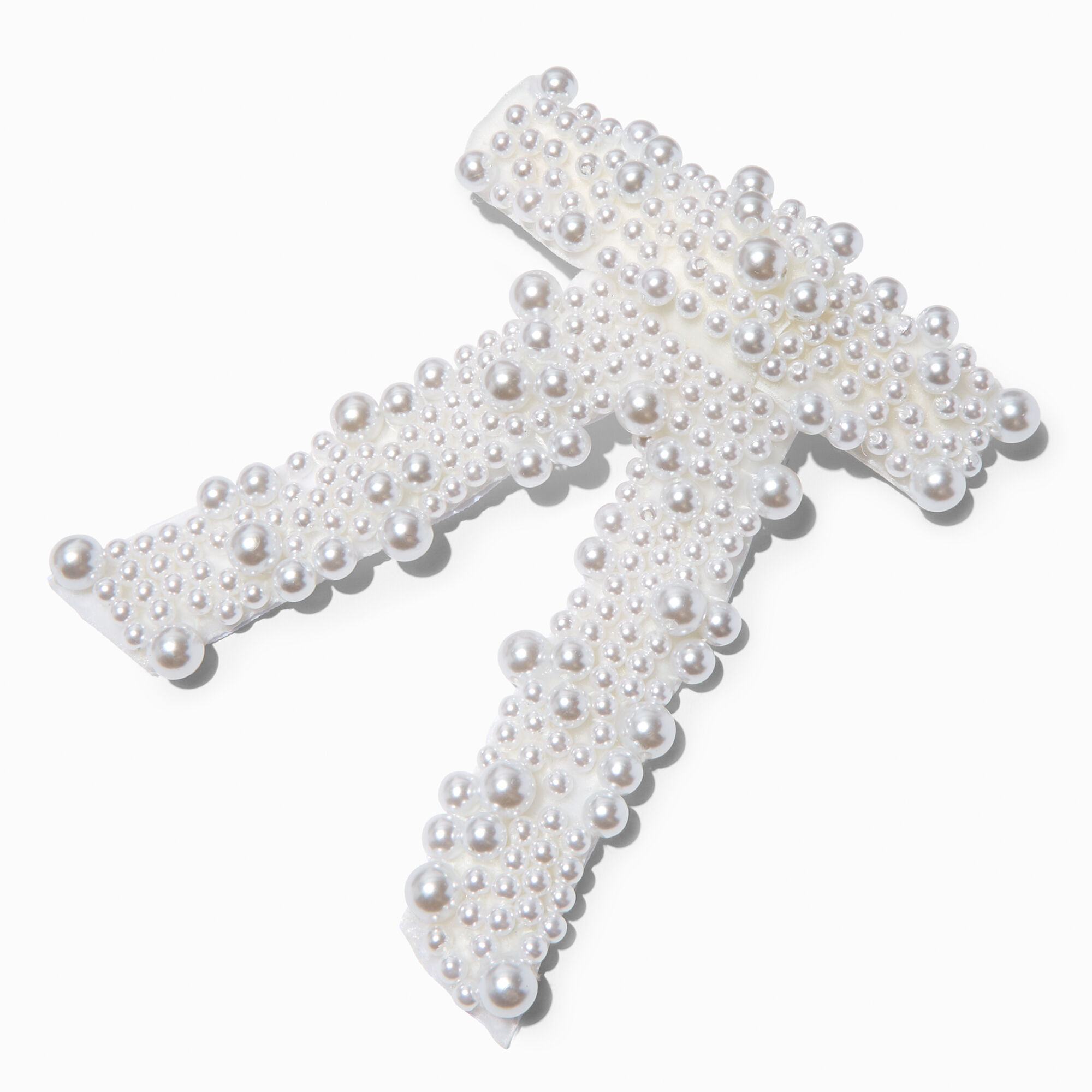 View Claires Pavé Pearl Bow Barrette information