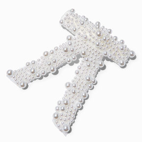 Pav&eacute; Pearl Bow Barrette,