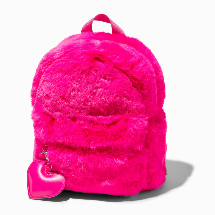 Hot Pink Furry Backpack,