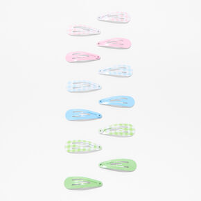 Barrettes clic clac au motif vichy pastel Claire&#39;s&nbsp;Club - Lot de 12,