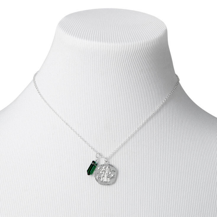 Silver Zodiac Mystical Gem 16&quot; Pendant Necklace - Gemini,