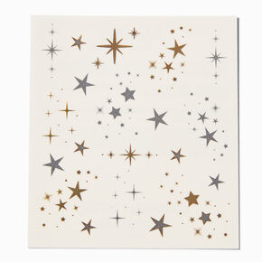 Silver &amp; Gold Star Temporary Tattoos,