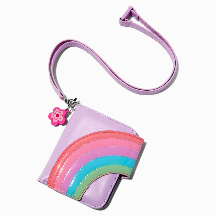 Pastel Rainbow Wallet with Lanyard,
