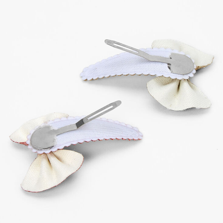 Claire&#39;s Club Glitter Bow Scalloped Snap Hair Clips - 6 Pack,