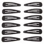 Glitter Matte Snap Hair Clips - Black, 12 Pack,