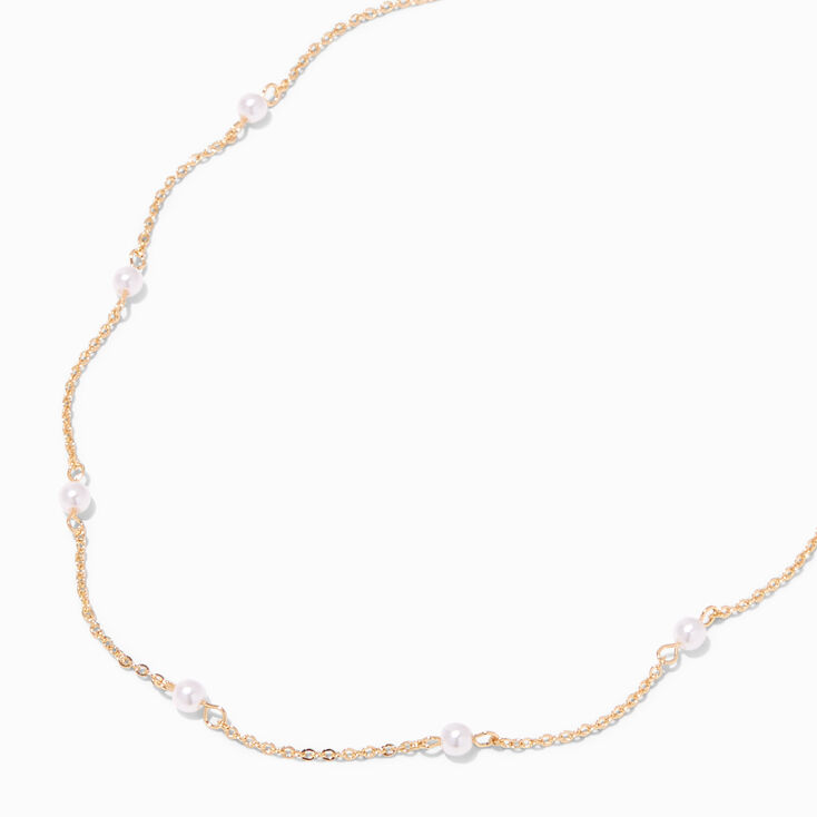 Gold-tone &amp; Pearl Choker Necklace,