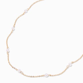 Gold-tone &amp; Pearl Choker Necklace,