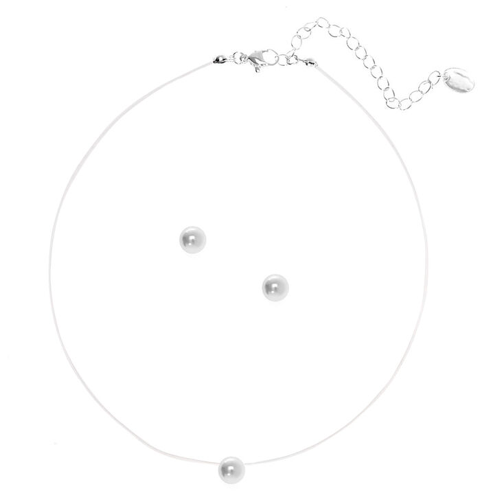 Claire's Parure de bijoux illusion avec perles d’imitation, lot de 2 articles