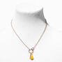 Gold O-Ring Yellow Tassel Pendant Necklace,