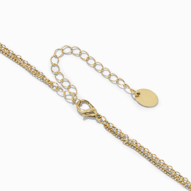 Gold-tone Evil Eye Medallion Multi-Strand Necklace,