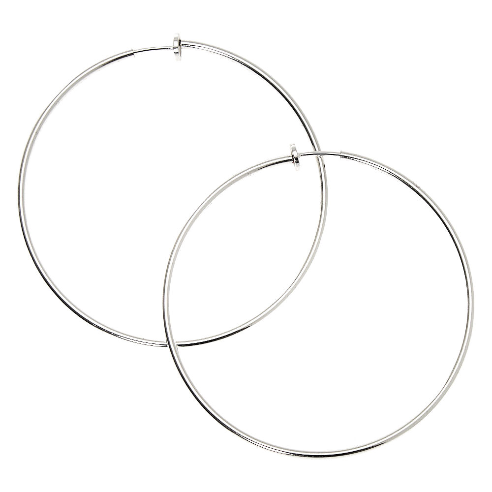 Silver clip on hoop earrings 2025