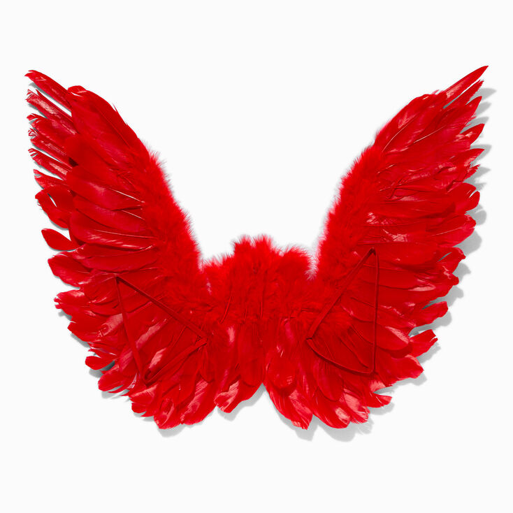Red Feathery Angel Wings,