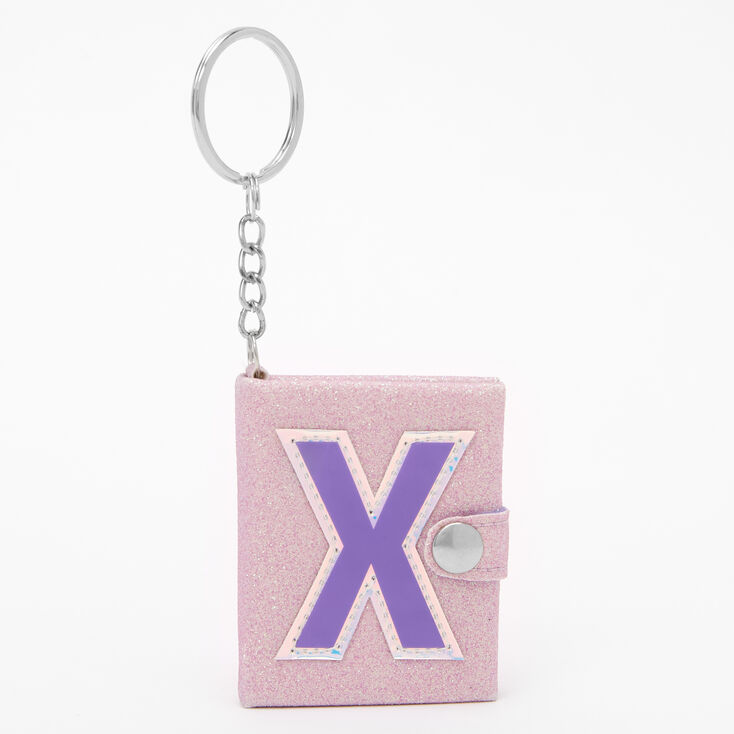 Initial Mini Journal Keychain - X,