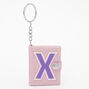 Initial Mini Journal Keychain - X,