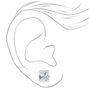 Clous d&#39;oreilles carr&eacute;s avec strass en zircon cubique d&#39;imitation couleur argent&eacute;e - 8&nbsp;mm,