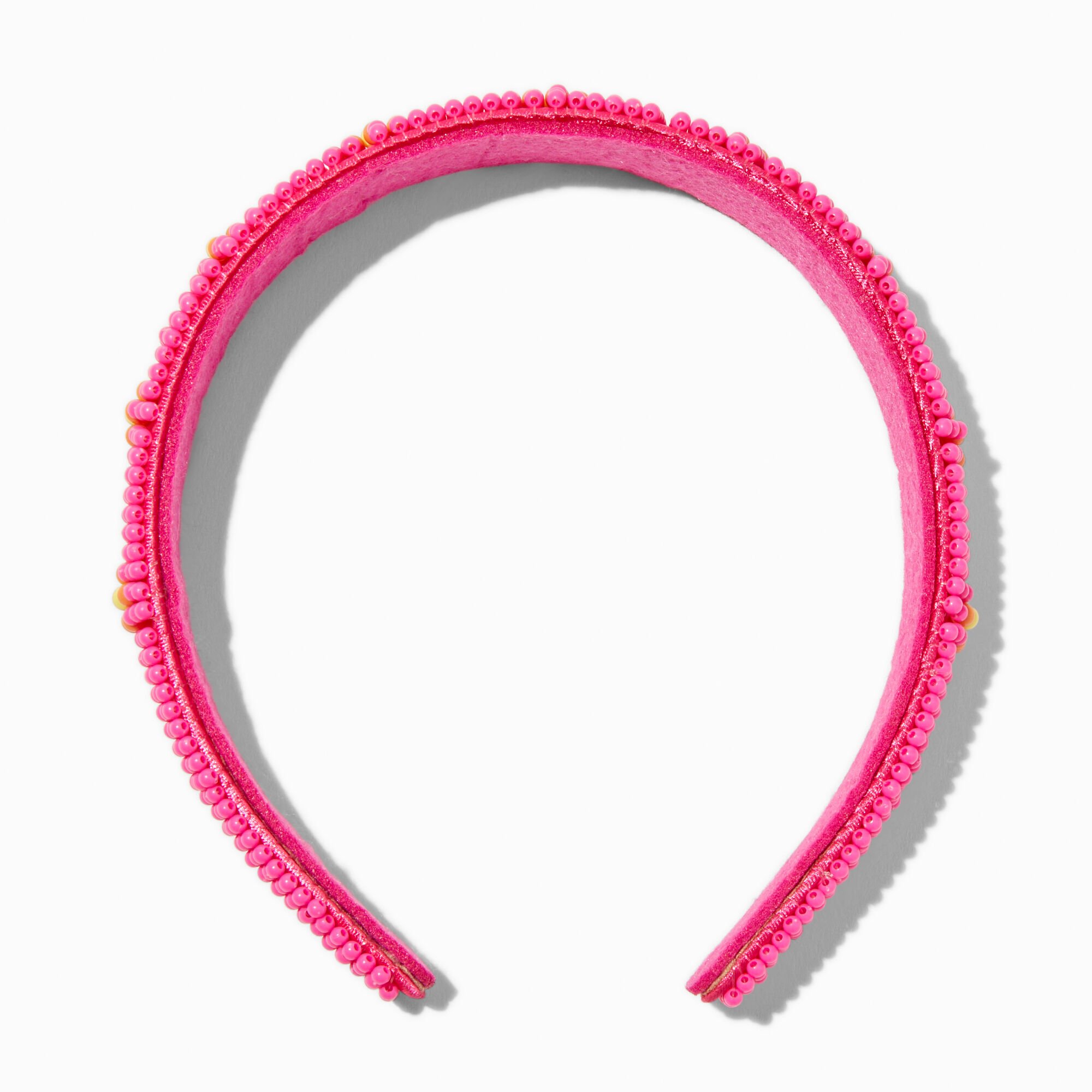 Claire's Club Pink Beaded Daisy Headband,