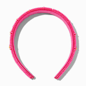 Claire&#39;s Club Pink Beaded Daisy Headband,