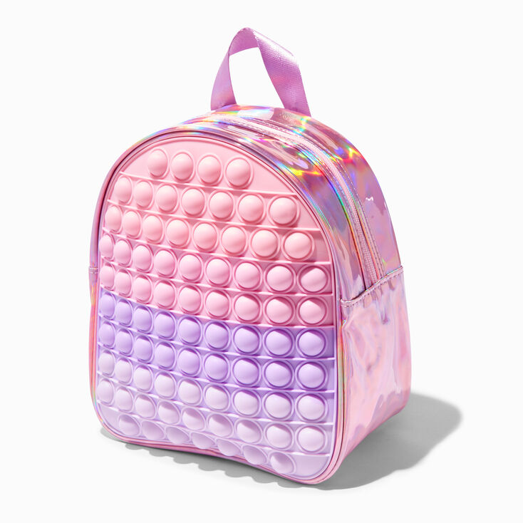 Holographic Pink Ombre Popper Mini Backpack,