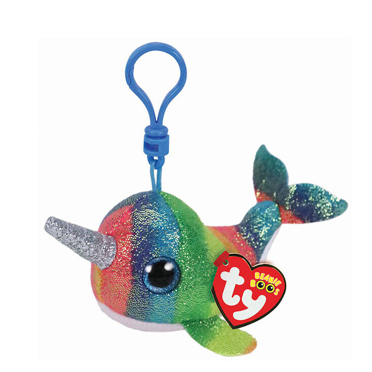 Ty Beanie Boo Nori the Narwhal Keyring Clip,