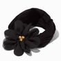 Claire&#39;s Club Black Chiffon Flower Headwrap,