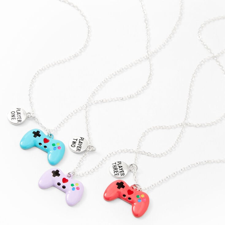 Best Friend Game Controller Pendant Necklaces - 3 Pack,