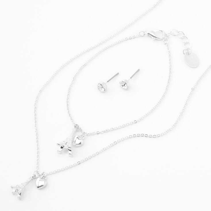 Silver Paris Heart Jewelry Set - 3 Pack,